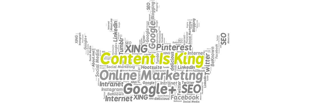 Content Is King in a word play image in the shape of a crown to signify a King from O2 REAL℠